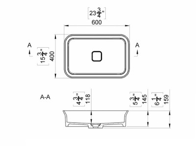LAVOAR DRESDA 60X40X15.9 CM , FARA PREPLIN